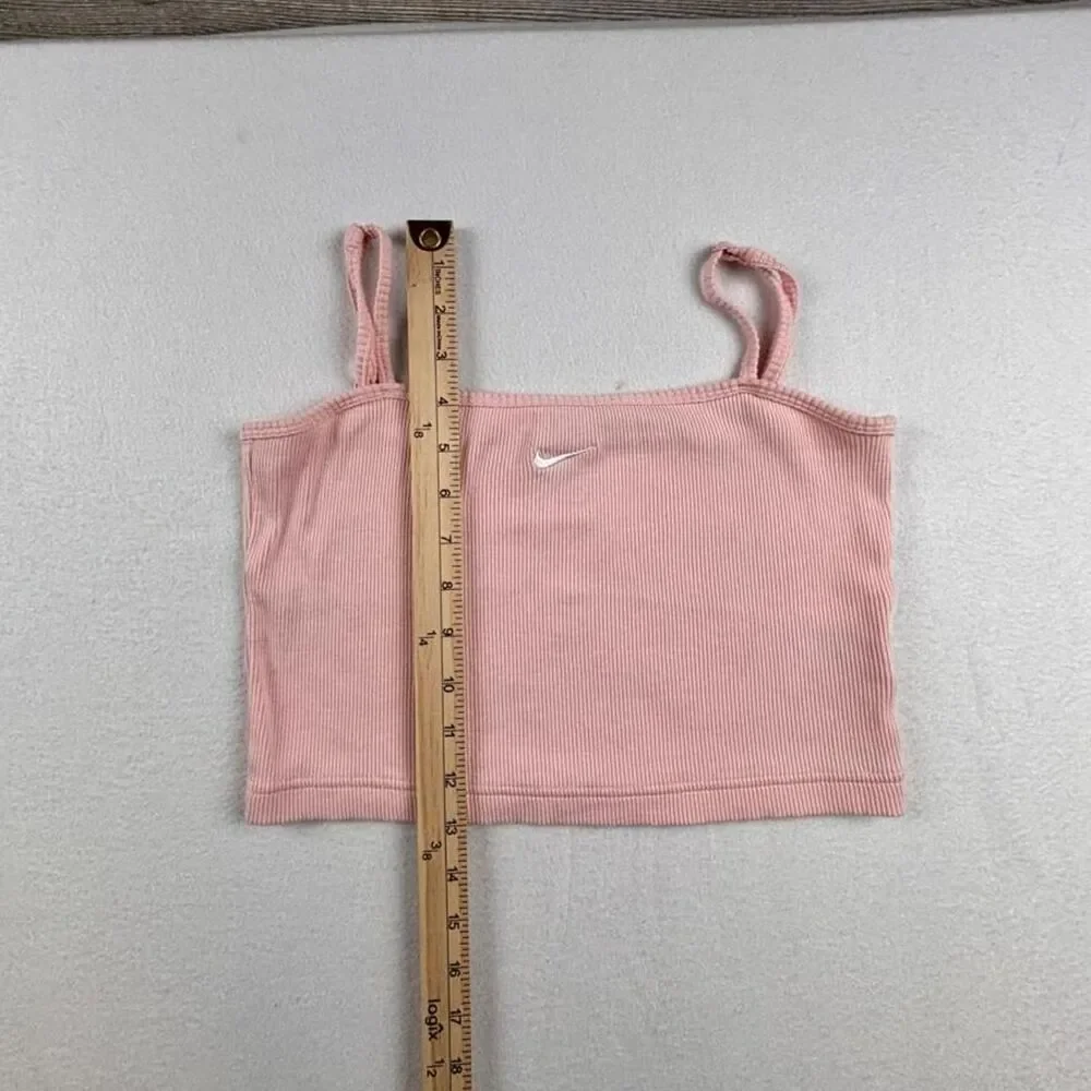 Nike Sportswear Essential Pink Ribbed Crop Cami Tank Top Women’s M